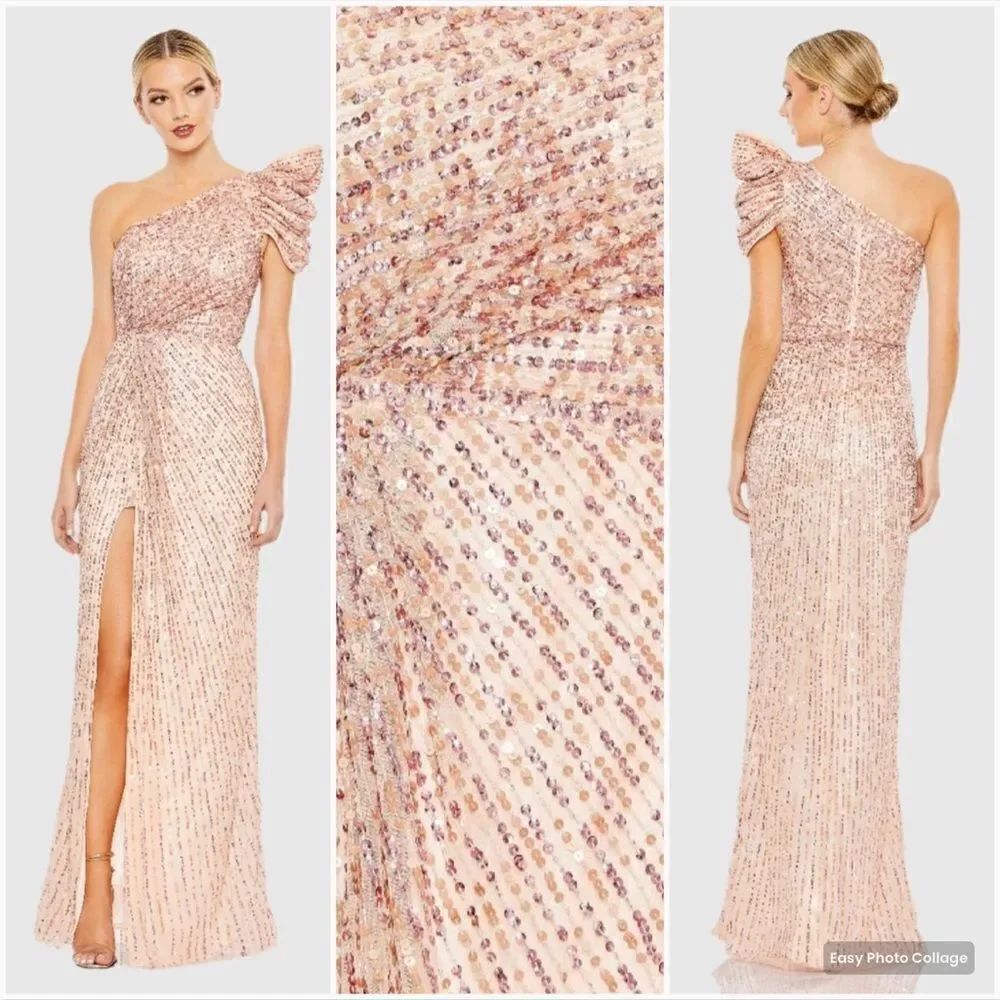 Mac Duggal 5622 Womens EMBELLISHED PUFF ONE SHOULDER GOWN